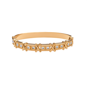 Pulsera de cristal de acero inoxidable 316L con baño de oro PVD y diamantes de imitación, joyería de moda para mujer. - Product Image 2