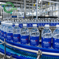Línea de Producción de Agua Embotellada Automática de Fácil Operación, 10000 BPH, Control por Pantalla Táctil PLC, Llenado Monobloque 3 en 1