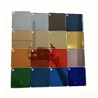 Plaque de miroir acrylique extrudé découpé, multicolore, doré, 2 mm, adhésif pour la décoration intérieure