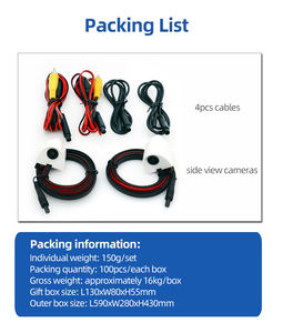 Cámara <span class=keywords><strong>de</strong></span> Punto Ciego para Auto AHD 1080P, Vista Lateral Izquierda/Derecha, IP68 Impermeable, Universal, 4 Pines DIN, Fácil Instalación, DC12V - Product Image 2