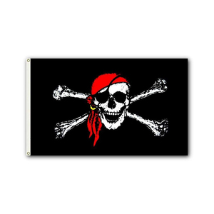 Bandera de pirata <span class=keywords><strong>con</strong></span> arandelas de latón, hueso viejo y escalofriante, personalizada, 3x5 pies - Product Image 5