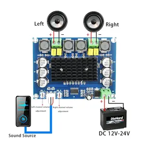 Digital Amplifier Board TPA3116D2 Class D Bi-Channel 2x120W XH-M543 Audio Amplifier Module