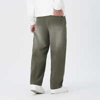 Pantalon Scimitar ample 100 % coton avec patchwork, taille plus, décontracté, tendance, style urbain, dégradé, drapé, pour homme