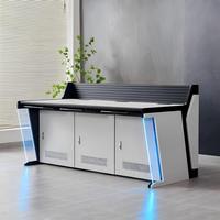 Console de salle de contrôle personnalisable en forme d'arc, bureau de travail combiné, table de commande, console de surveillance pour centre de commandement