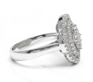 Anillo de Diamantes Naturales, Joyería de Diamantes Cultivados en Laboratorio, Plata 925, Oro de 10KT, 14KT, 18KT, Anillo de Compromiso de Lujo con Diseño Floral - Product Image 3