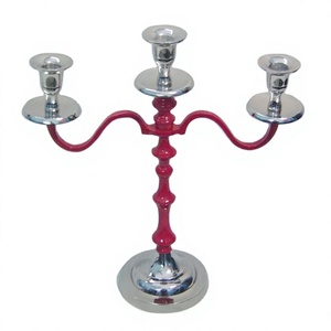 Portavelas de tres portavelas decorativo al por mayor, portavelas de Metal de Color personalizado con acabado pintado a mano, superventas - Product Image 1