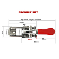 HM3515 Pince à genouillère robuste Capacité 400LBs Acier inoxydable 304 Boulon en U réglable tenant le loquet à dégagement rapide