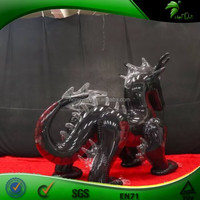 Modèle de dragon chinois gonflable noir transparent, dragon oriental gonflable personnalisé pour la décoration d'événements
