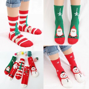 Calcetines Navideños Cálidos para Niña, Transpirables, Suaves, con Dibujos Animados, Gruesos, a Rayas, Rojos, Festivos y Lindos - Product Image 2