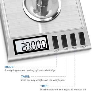 50g/0.001g Échelle de milligramme numérique Bijoux et échelle de gemme Échelle de mg pour le <span class=keywords><strong>rechargement</strong></span> de médicaments en <span class=keywords><strong>poudre</strong></span> Comprend une casserole de <span class=keywords><strong>poudre</strong></span> Scoop - Product Image 3