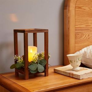 Wholesale Black Wooden Lantern <b>Candle</b> <b>Holders</b> Vintage Table Centerpiece for Wood Crafts Wooden Boxes Wall Signs - Product Image 1