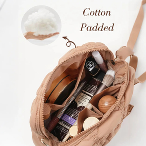 Mignon Matelassé Nylon Trousse De Maquillage Organisateur Femmes Voyage pour Trousse De Toilette avec Fermeture À Glissière Puffer Trousse De Maquillage - Product Image 4