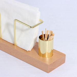 Tùy Chỉnh Kim Loại Thủ Công Mỹ Nghệ Của Nhà Máy Giá Tốt Mô Hộp Cơ Sở Bằng Gỗ Khăn Ăn Chủ Với Dây Sắt Kim Loại Đứng Và Hộp Tăm - Product Image 3