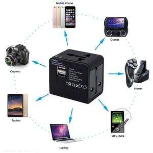 Gran oferta, adaptador de enchufe internacional Universal todo en uno, 2 puertos Usb, adaptador de CA de viaje mundial con enchufe convertidor Au Us Uk <span class=keywords><strong>Eu</strong></span> - Product Image 3