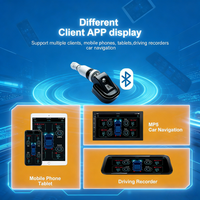 Sensor de Presión de Neumáticos TPMS con Conexión Bluetooth 5.0 para Automóvil, Detector con Alarma en Aplicación Móvil, TPMS Personalizado para Camioneta, Auto y RV