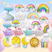 Ballons en aluminium Mylar BLN en gros, dégradés, motifs arc-en-ciel, soleil, nuages, étoiles, pour la décoration de fêtes d'anniversaire d'enfants