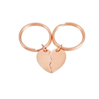 Porte-monnaie en acier inoxydable vintage personnalisé en gros, porte-clés puzzle cœur, gravure laser, souvenir DIY, cadeau Saint-Valentin pour