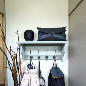 Wholesale 4 Double Wall Mounted Heavy-Duty Multi-Purpose Coat Rack MDF <strong>Black</strong> Nickel Zinc Hooks Entryway <strong>Clothing</strong> Hanging <strong>Rails</strong> - Product Image 1