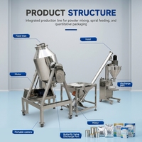 Ligne de production complète d'emballage automatique de farine de maïs, ligne complète de traitement de mélange, de remplissage et de scellage de poudre de céréales