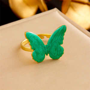 Butterfly Stainless Steel <b>Adjustable</b> <b>Ring</b> Unisex Jewelry Gift Fashion <b>Rings</b> - Product Image 4