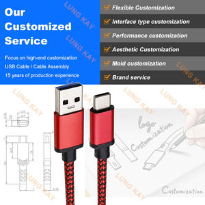 LUNG KAY 3ft USB-A to Type-C Cable 5A Fast <b>Charging</b> Data Cord Pure Copper Data Sync Nylon Braided 60W USB C Cable for Android - Product Image 4
