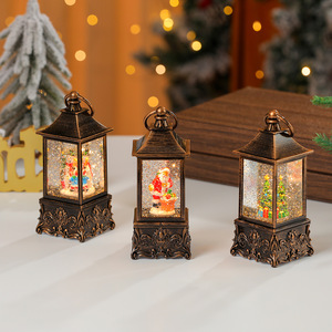 Nueva lámpara cuadrada de estilo antiguo con agua, música e iluminación de nieve, luz nocturna, adorno navideño para escritorio, regalo. - Product Image 3