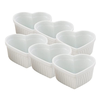 Ensemble de 6 ramequins en grès porcelaine blancs de 6 oz, résistants au four, non toxiques, compatibles lave-vaisselle, élégants, pour pouding et crème brûlée