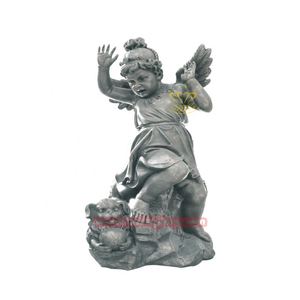 Hotel al aire libre Villa Garden Street Paisaje Diseño Arte Fibra de vidrio Estatua Niño con <span class=keywords><strong>pez</strong></span> Resina Artesanía Escultura - Product Image 3