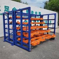 Chariot de rangement manuel à manivelle pour tôles, robuste, 6 niveaux, en acier antirouille, revêtement poudré, pour cartons, à commande manuelle, pour usine