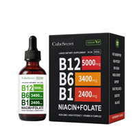 Gouttes liquides de complexe de vitamines B à haute puissance B12 B6 B1 Niacine Folate Végétalien Sans OGM Complément alimentaire OEM Marque privée