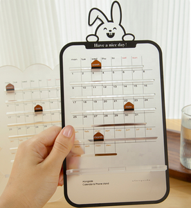 Lịch Vạn Niên Bằng Acrylic Sáng Tạo 2023 Với Giá Đỡ Điện Thoại Di Động Khóa Trượt Hoạt Hình Dễ Thương Lịch Để Bàn Trang Trí - Product Image 2