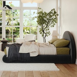 Commercio all'ingrosso della fabbrica Marshmallow doppio <span class=keywords><strong>letto</strong></span> telaio in tessuto copertura camera da <span class=keywords><strong>letto</strong></span> mobili con testiera <span class=keywords><strong>letto</strong></span> imbottito telaio - Product Image 6