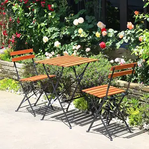 Set moderni all'ingrosso tavolo 2 sedie giardino esterno balcone sala da pranzo mobili da campeggio pieghevoli sedie da tavolo in ferro battuto