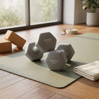 Haltères en néoprène antidérapants Athlyt - 2 x 7 kg, barre d'haltères pour la remise en forme à domicile, pour un entraînement complet
