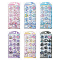 Pegatinas Redondas de Epoxi, 6 Sets de Colores Pastel, Lindos Animales y Estrellas, Calcomanías 3D Transparentes con Brillo, para Decorar Diarios, Teléfonos, Tazas y Manualidades