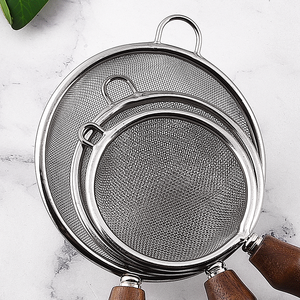 Commercio all'ingrosso utensili in acciaio inox manico in <span class=keywords><strong>legno</strong></span> maglia tè succo di caffè filtro per bevande a base di erbe - Product Image 6