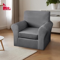 MeiMeilio Housses de canapé et fauteuils 2 pièces respirantes, anti-poussière, extensibles, lavables, unies, multi-tailles, protection pour chiens et chats