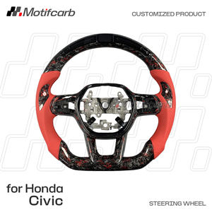 พวงมาลัยคาร์บอนไฟเบอร์สีแดงแบบกำหนดเองสำหรับ Honda Civic Si รุ่นที่ 11 Type-R CR-V Accord ปี 2022-2026 พร้อมไฟ LED อัจฉริยะ - Product Image 2