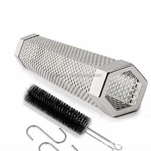 Portabel 12in Stainless Steel Pellet pengasap tabung panas/dingin 5-jam BBQ merokok EN 300 seri mengepul asap las BBQ merokok - Product Image 5