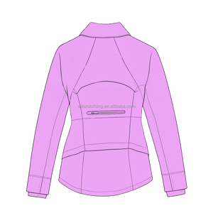Veste de sport pour filles à col montant zippé, manches longues, en nylon et élasthanne, vente en gros, couleur et taille personnalisables - Product Image 4