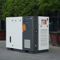 Compresor de Aire de Tornillo Estacionario de Bajo Ruido, Accionado por Correa, Lubricado, Refrigerado por Aire, Alimentado por CA, 7.5kW 37kW, con Motor y Rodamientos