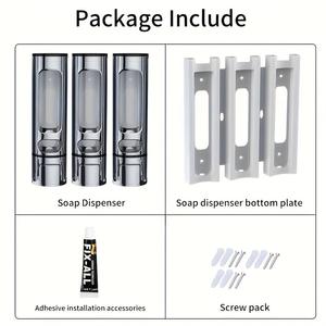 Distributeur de savon mural Morning Dew, 400 ml, rechargeable manuellement, pour gel douche et savon pour les mains - Product Image 4