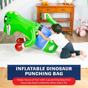 Green Dinosaur Inflatable <b>Punching</b> <b>Bag</b> for Kids Ages 3+ Indoor and Outdoor Play - Product Image 6