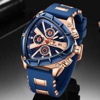 Jam Tangan LIGE LG89103 Sport Triangle Big Dial Chronograph Quartz untuk Pria, Jam Tangan Olahraga Pria, Arloji Pria, Relogio Masculino