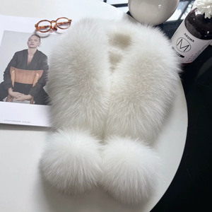 Écharpe en fourrure véritable blanche <span class=keywords><strong>Fox</strong></span> Feather Light, élégante et confortable, pour les soirées au théâtre, pour femmes - Product Image 6
