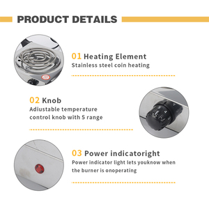 <span class=keywords><strong>Plaque</strong></span> chauffante électrique à spirale à brûleur unique <span class=keywords><strong>de</strong></span> 1000 W à prix d'usine, multi-usages, pour la <span class=keywords><strong>cuisson</strong></span> - Product Image 5