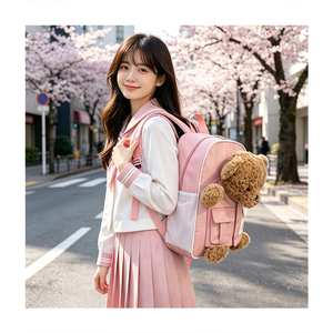 Zaino Orsetto di Peluche Teddy Island per Ragazze, Borsa Scuola 3D Animale Kawaii, Zaino per Bambini Grande Capacità, Zainetto da Viaggio Rosa Carino - Product Image 3