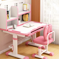 Ensemble table et chaise réglables en hauteur pour la maison, les étudiants, avec étagères, bureau d'étude pour enfants d'âge scolaire