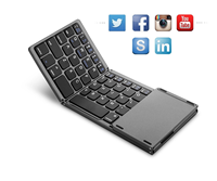 Clavier miniature sans fil Bluetooth à membrane pliable avec pavé tactile, interface PS/2, matériau ABS - Compatible sans rétroéclairage pour ordinateur de bureau, tablette, téléphone