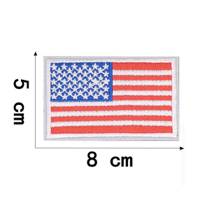 للبيع بالجملة بقع مخصصة لأعلام الولايات المتحدة الأمريكية بحدود ذهبية مطرزة حديد/رقع زينة بحلقة وخطاف للملابس وأكياس القبعات - Product Image 2